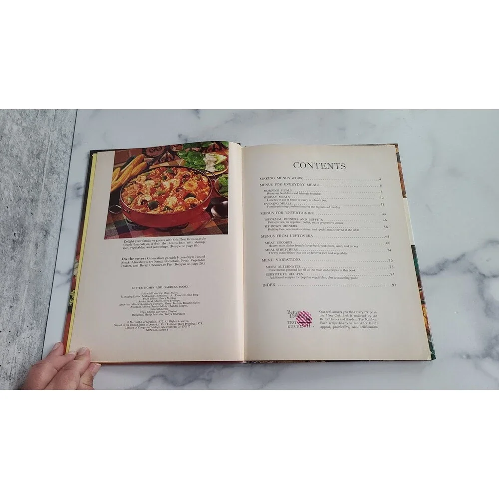 Better Homes and Gardens Menu Cook Book
